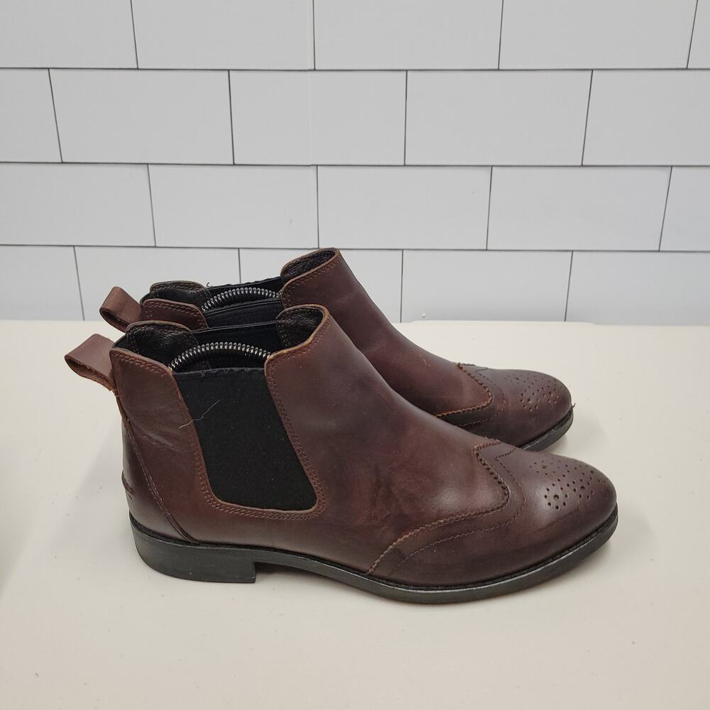 Sperry Top-Sider Womens 9 Brown Leather Chelsea Ankle Boots Brogue Wingtip - Picture 4 of 10